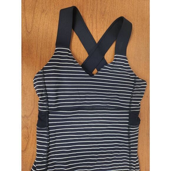 Lululemon Push Ur Limits Tank Parallel Stripe Black White / Black Size 6 - Picture 4 of 9